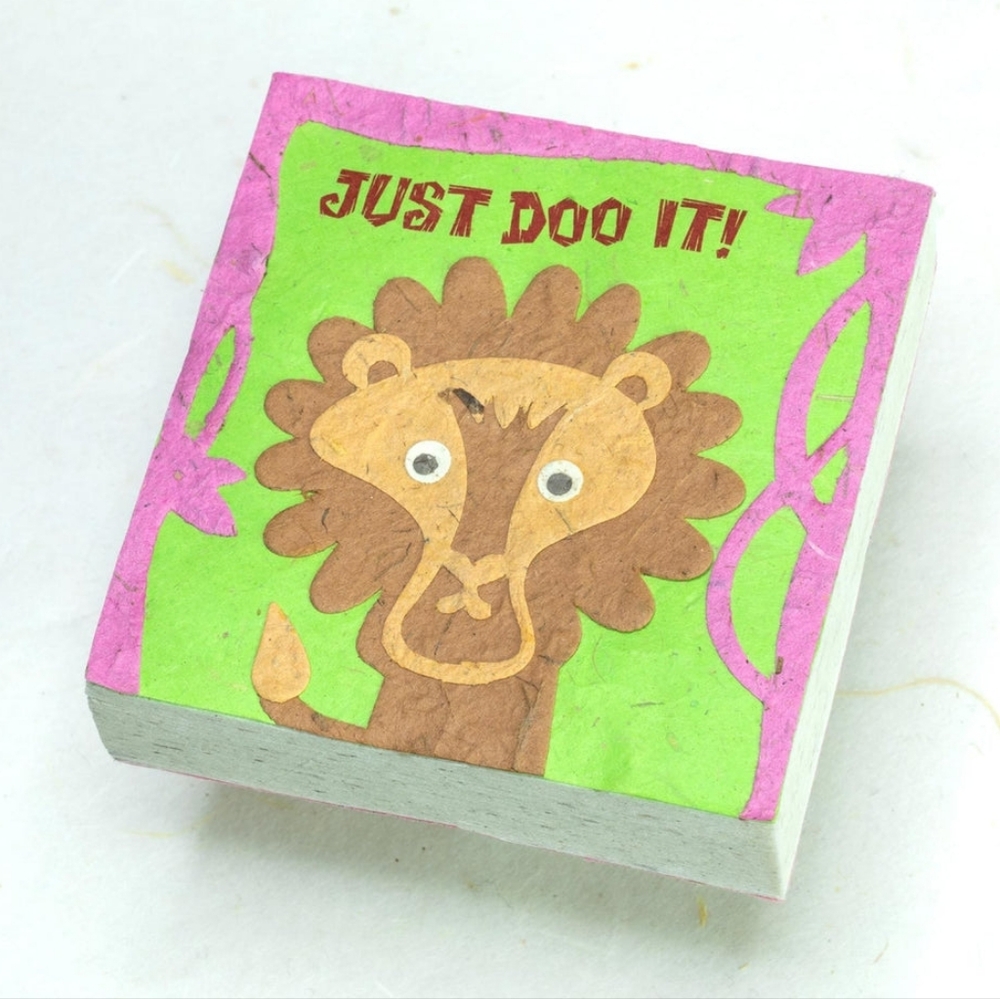 NEW Lion - Just DOO It! Elephant Poop Eco-friendly Scratch Pads Fun Gag Gift